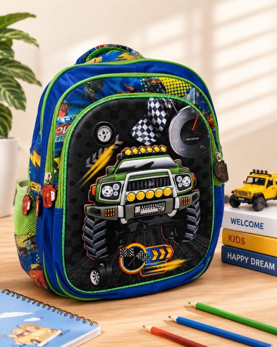 Road Monster Truck School Backpack